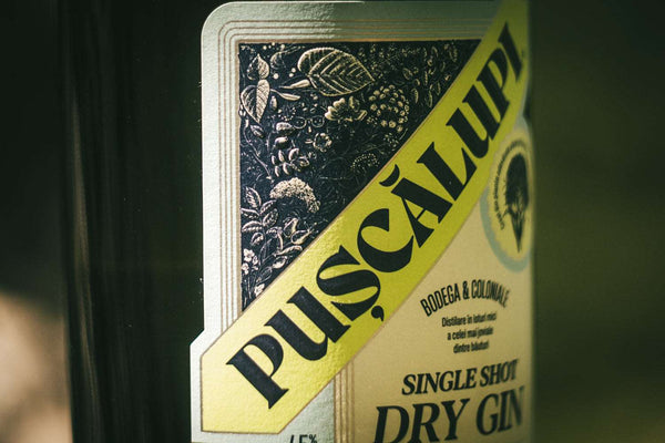 PUŞCĂLUPI SINGLE SHOT DRY GIN, 50 cl 45% vol